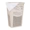 Mind Reader 50L Tapered Laundry Hamper with Swiss Cross Cut-Outs, Ivory